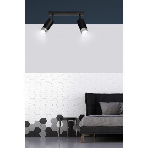 Polish Hiro II Black Chrome Double Ceiling Spotlight Emibig Modern