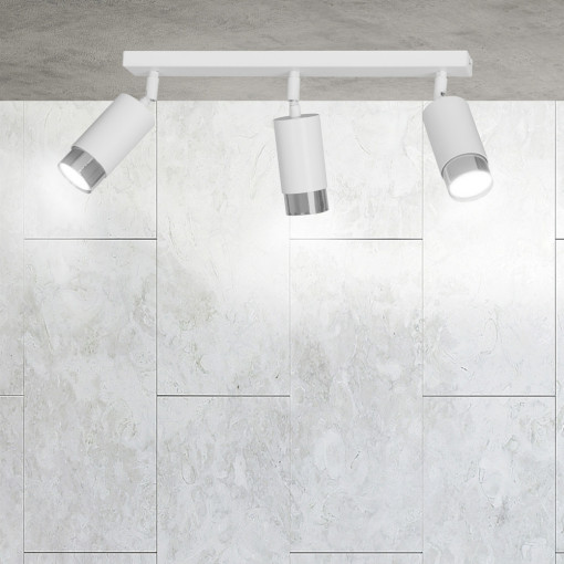 Polish Hiro Iii White Chrome Triple Ceiling Spotlight Emibig Modern