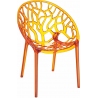 Designerskie Krzesło ażurowe Crystal Pomarańczowy przeźroczysty Siesta do jadalni, kuchni i salonu.