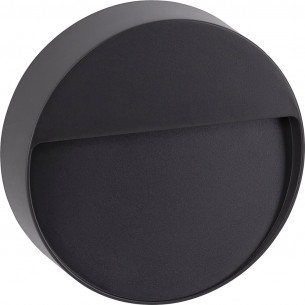 Cover LED 11cm dark grey round outdoor wall lamp