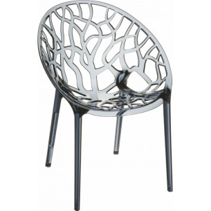 Crystal grey transparent openwork modern chair Siesta