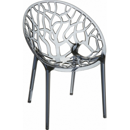 Designerskie Krzesło ażurowe Crystal Szary przeźroczysty Siesta do jadalni, kuchni i salonu.