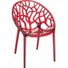 Designerskie Krzesło ażurowe Crystal Czerwony przeźroczysty Siesta do jadalni, kuchni i salonu.