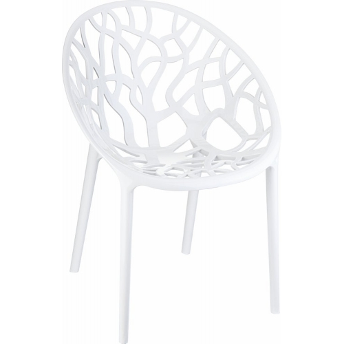 Crystal white openwork modern chair Siesta