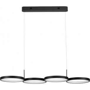 Raan LED 84cm black modern circle pendant lamp