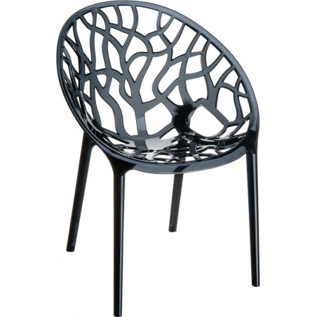 Designerskie Krzesło ażurowe Crystal Czarny przeźroczysty Siesta do jadalni, kuchni i salonu.