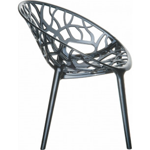 Designerskie Krzesło ażurowe Crystal Czarny przeźroczysty Siesta do jadalni, kuchni i salonu. 2