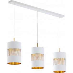 [OUTLET] Bogart White&amp;Gold Triple Pendant Lamp