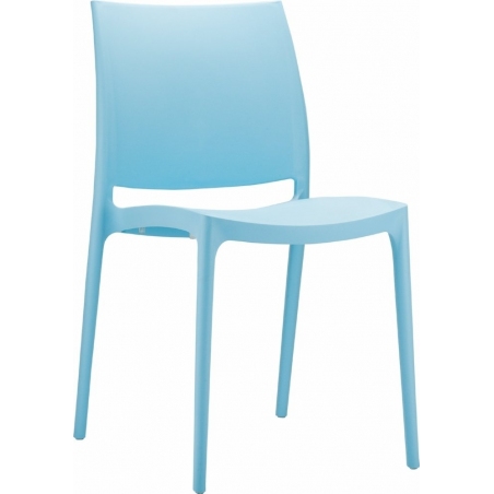 Stylowe Krzesło plastikowe Maya Niebieskie Siesta do salonu i jadalni.