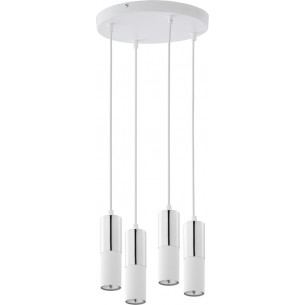 [OUTLET]Elit 30 White&amp;Silver Modern pendant Tube Lamp 