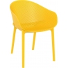 Stylowe Krzesło ażurowe z podłokietnikami Sky Żółte Siesta do salonu i jadalni.