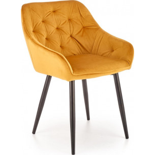 K487 mustard velvet upholstered chair Halmar