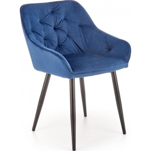 K487 navy blue velvet upholstered chair Halmar