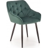 Wygodne i eleganckie Krzesło welurowe fotelowe K487 zielone Halmar do salonu i jadalni