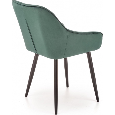 Wygodne i eleganckie Krzesło welurowe fotelowe K487 zielone Halmar do salonu i jadalni