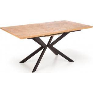 Legarto 160x90cm oak natural&amp;black loft extendable table Halmar