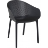 Stylowe Krzesło ażurowe z podłokietnikami Sky Czarne Siesta do restauracji i kawiarni.