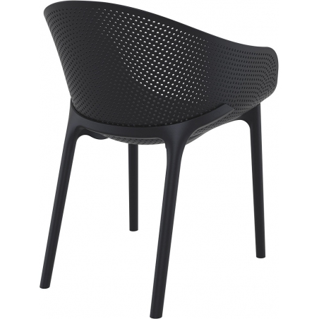 Sky black openwork chair with armrests Siesta