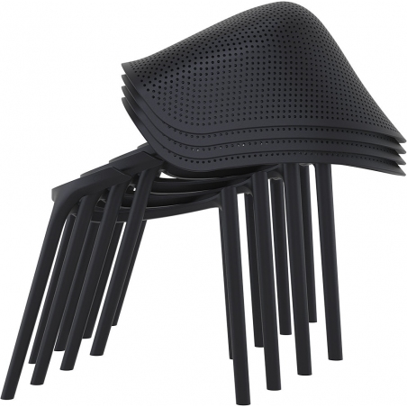 Stylowe Krzesło ażurowe z podłokietnikami Sky Czarne Siesta do restauracji i kawiarni.