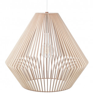 Duża, geometryczna lampa ze sklejki wisząca Diamond 55cm PLYstudio nad stół