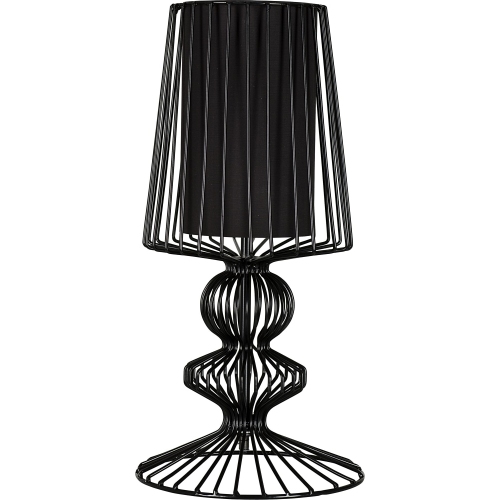 Designerska Lampa stołowa druciana Aveiro S 20 Czarna do sypialni.