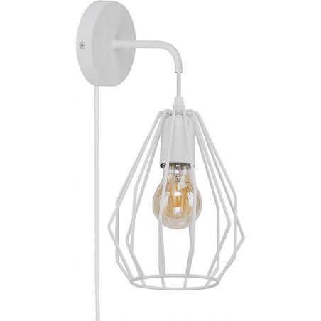 Brylant II 17 white wire wall lamp with switch TK Lighting