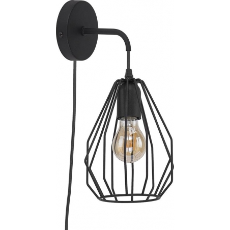Brylant II 17 black wire wall lamp with switch TK Lighting