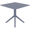Kwadratowy Stół kwadratowy na jednej nodze Sky 80x80 Ciemno szary Siesta do jadalni, salonu i kuchni.
