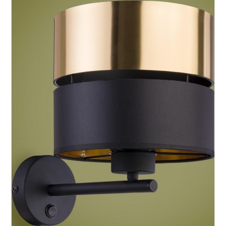 Hilton gold&black wall lamp with switch TK Lighting