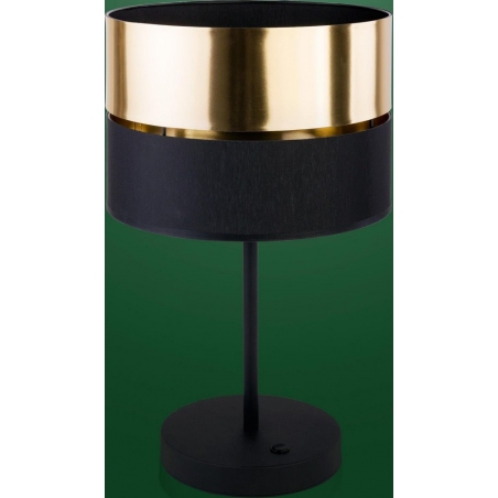 Lampa stołowa z abażurem Hilton złoty/czarny TK Lighting
