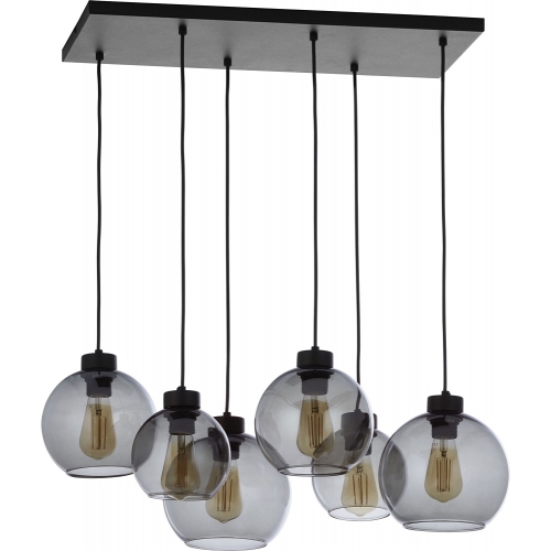 Designerska Lampa wisząca szklane kule Cubus Graphite VI Grafitowa TK Lighting nad stół.