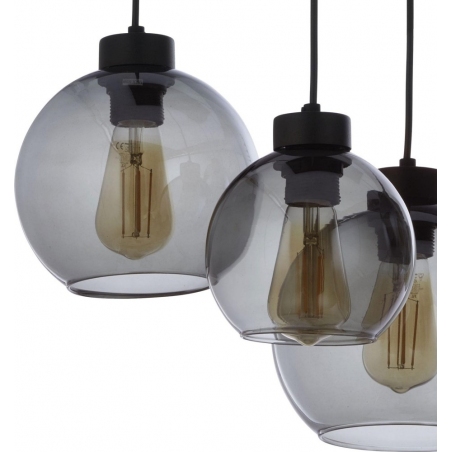 Designerska Lampa wisząca szklane kule Cubus Graphite VI Grafitowa TK Lighting nad stół.