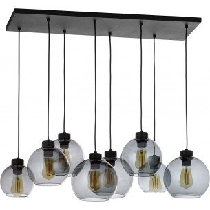 Designerska Lampa wisząca szklane kule Cubus Graphite VIII Grafitowa TK Lighting nad stół.