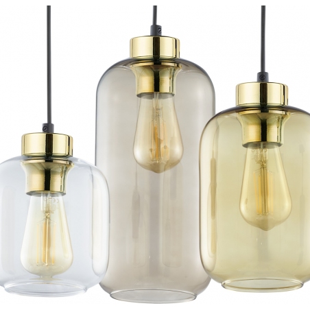Designerska Lampa wisząca szklana Marco Brown III Multikolor TK Lighting nad stół.