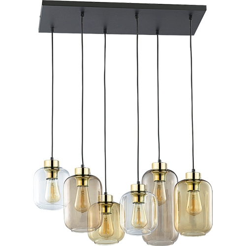 Designerska Lampa wisząca szklana Marco Brown VI Multikolor TK Lighting nad stół.