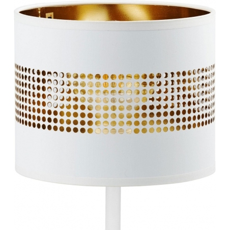 Lampa stołowa z abażurem Tago biało-złota Tk Lighting