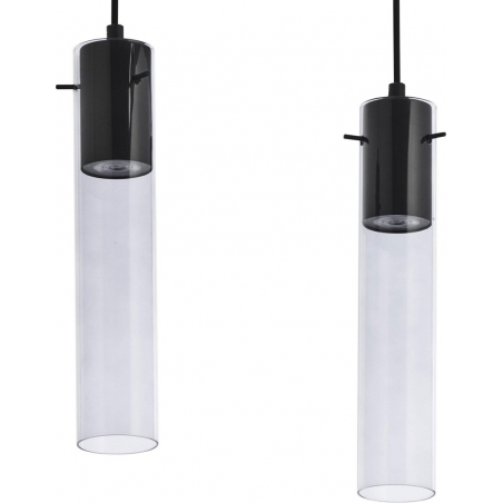 Look IV graphite&black glass tubes pendant lamp Tk Lighting