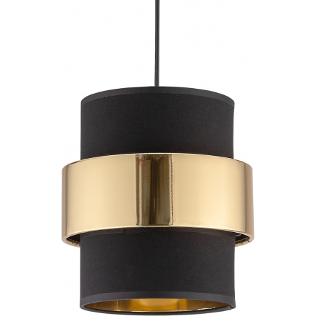 Calisto 20 black&gold tube pendant lamp with shade Tk Lighting