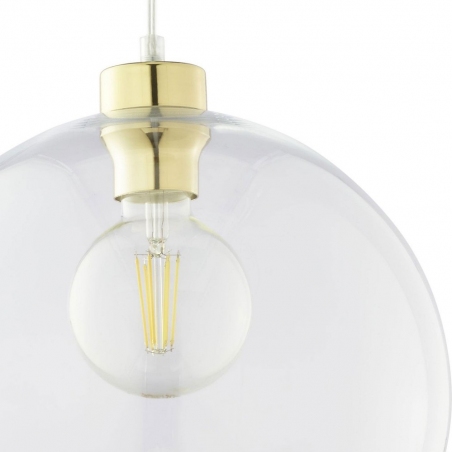 Lampa wisząca szklana kula glamour Cubus 30 przezroczysto-złota TK Lighting