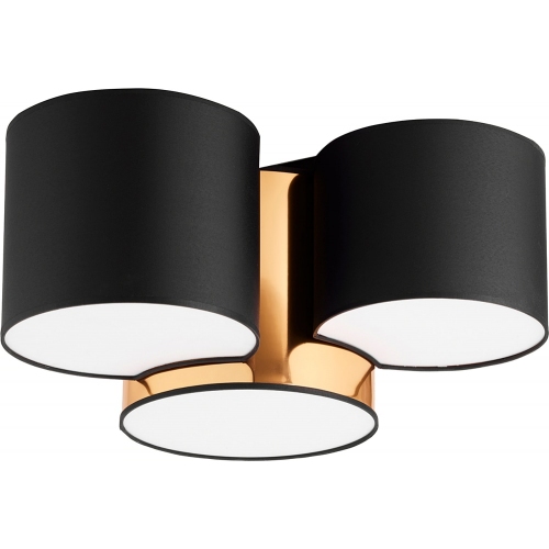 Mona black&gold glamour ceiling lamp with shades and 3 lights TK Lighting