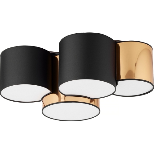 Mona black&gold glamour ceiling lamp with shades and 4 lights TK Lighting