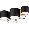 Mona black&gold glamour ceiling lamp with shades and 5 lights TK Lighting