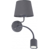 Maja LED grey wall lamp with shade and reading lamp TK Lighting