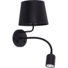 Maja LED black wall lamp with shade and reading lamp TK Lighting
