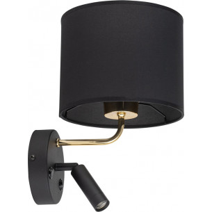 Richi LED black wall lamp with reading lamp and shade TK Lighting