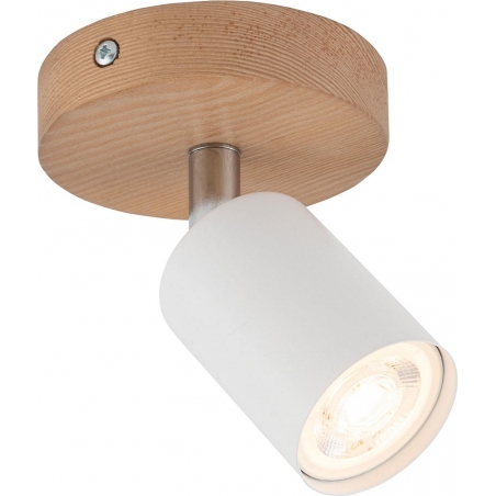 Stylowy Reflektor sufitowy skandynawski pojedynczy Top Wood biało-drewniany TK Lighting do przedpokoju i kuchni.