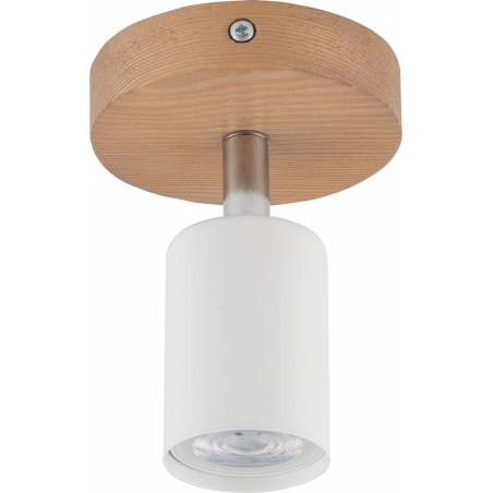 Stylowy Reflektor sufitowy skandynawski pojedynczy Top Wood biało-drewniany TK Lighting do przedpokoju i kuchni.