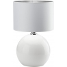 Palla white&silver glass table lamp with fabric shade TK Lighting