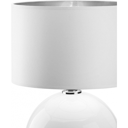 Stylowa Lampa stołowa szklana z abażurem Palla biało-srebrna TK Lighting do salonu i sypialni