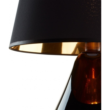 Lacrima black glass table lamp with fabric shade TK Lighting